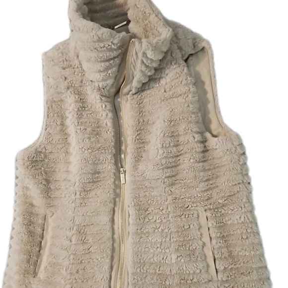 Calvin Klein Puffer Vest Women M Ivory Y2k Boho Vtg Cottagecore Barbie Retro - Picture 5 of 12